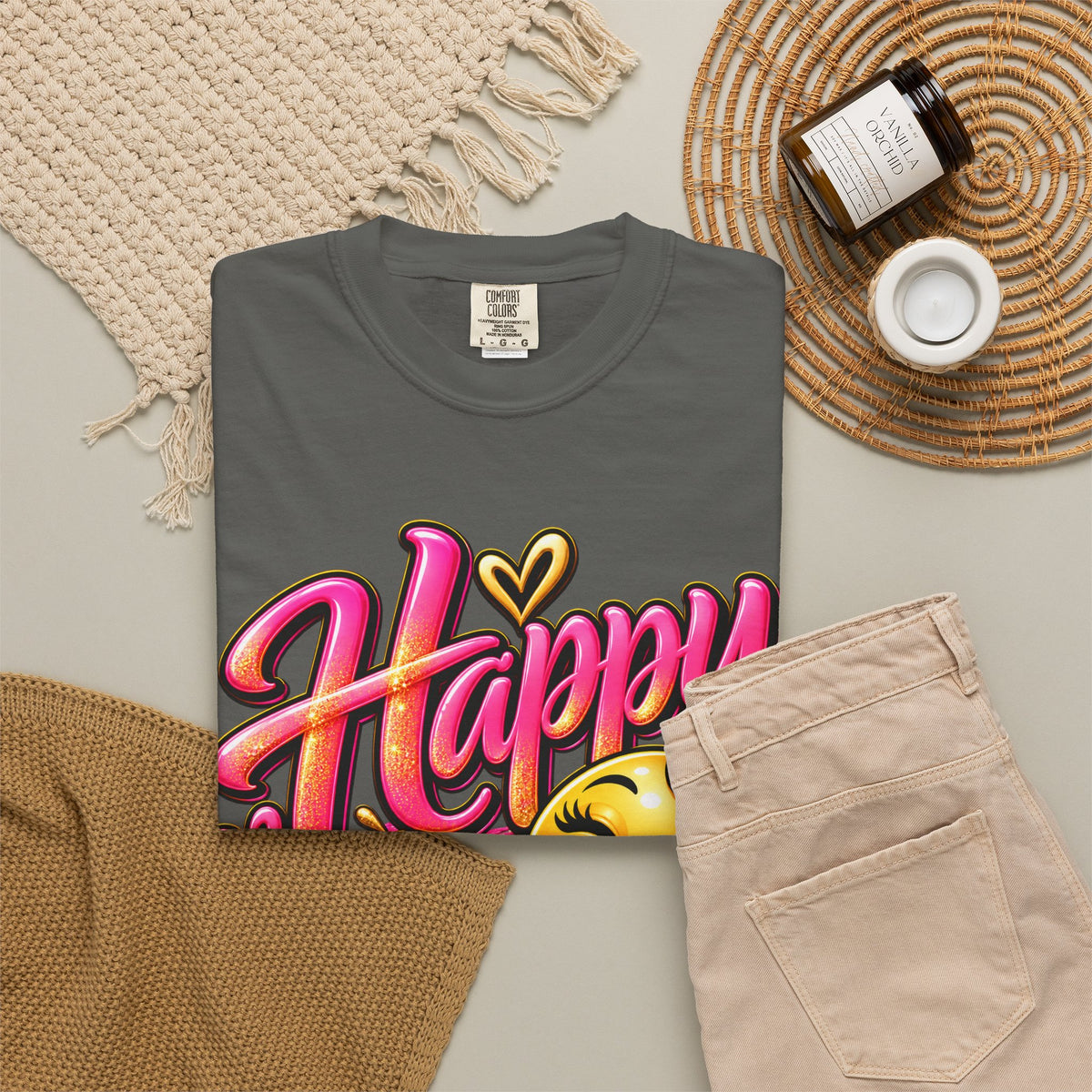 Happy On Purpose Positive Affirmation Graphic T-Shirt