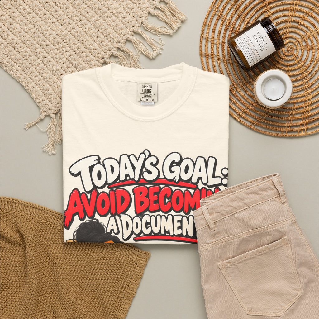 Today's Goal: Avoid Becoming A Documentary Funny Dark Humor Tee