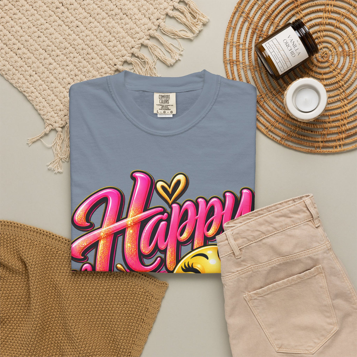 Happy On Purpose Positive Affirmation Graphic T-Shirt