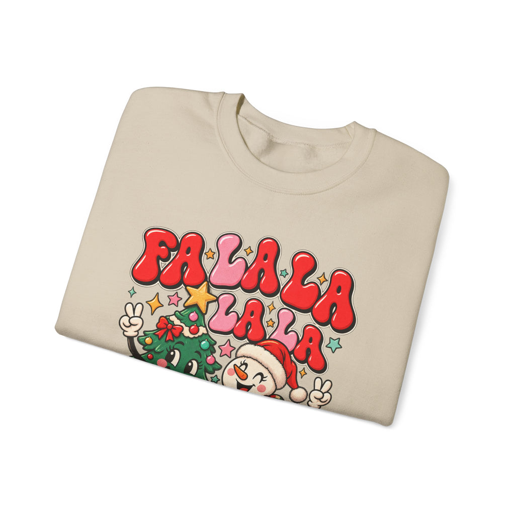 Fa la la- Retro Christmas Tree & Snowman Unisex Sweatshirt