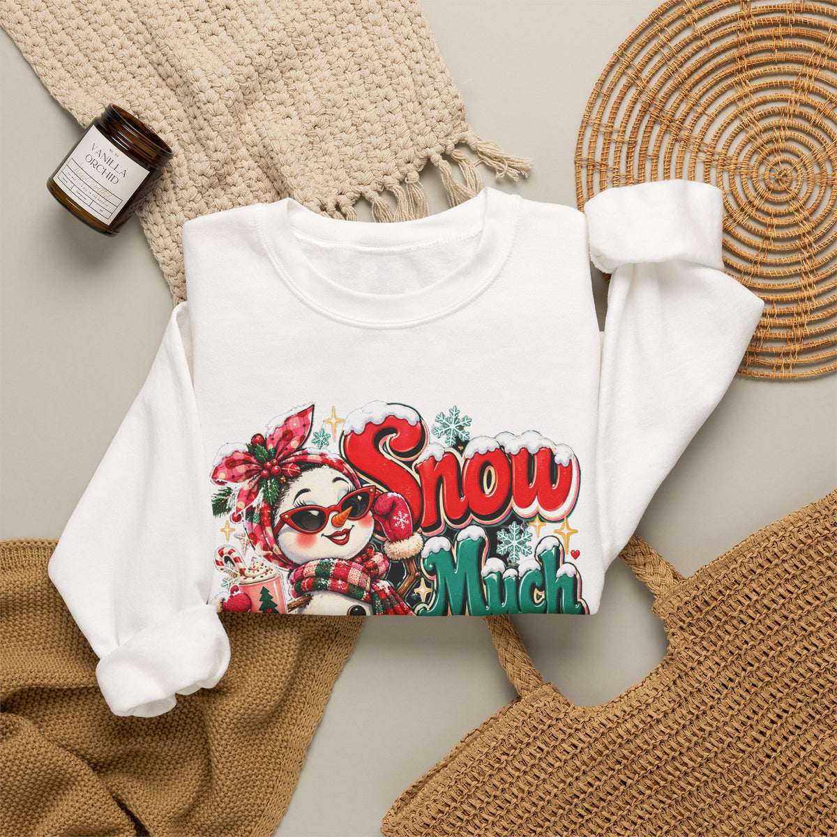 Snow Much Personality Christmas Sweatshirt, Funny Snowman Crewneck