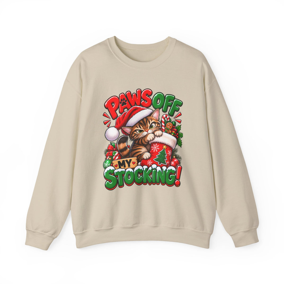 Paws Off My Stocking Christmas Sweatshirt