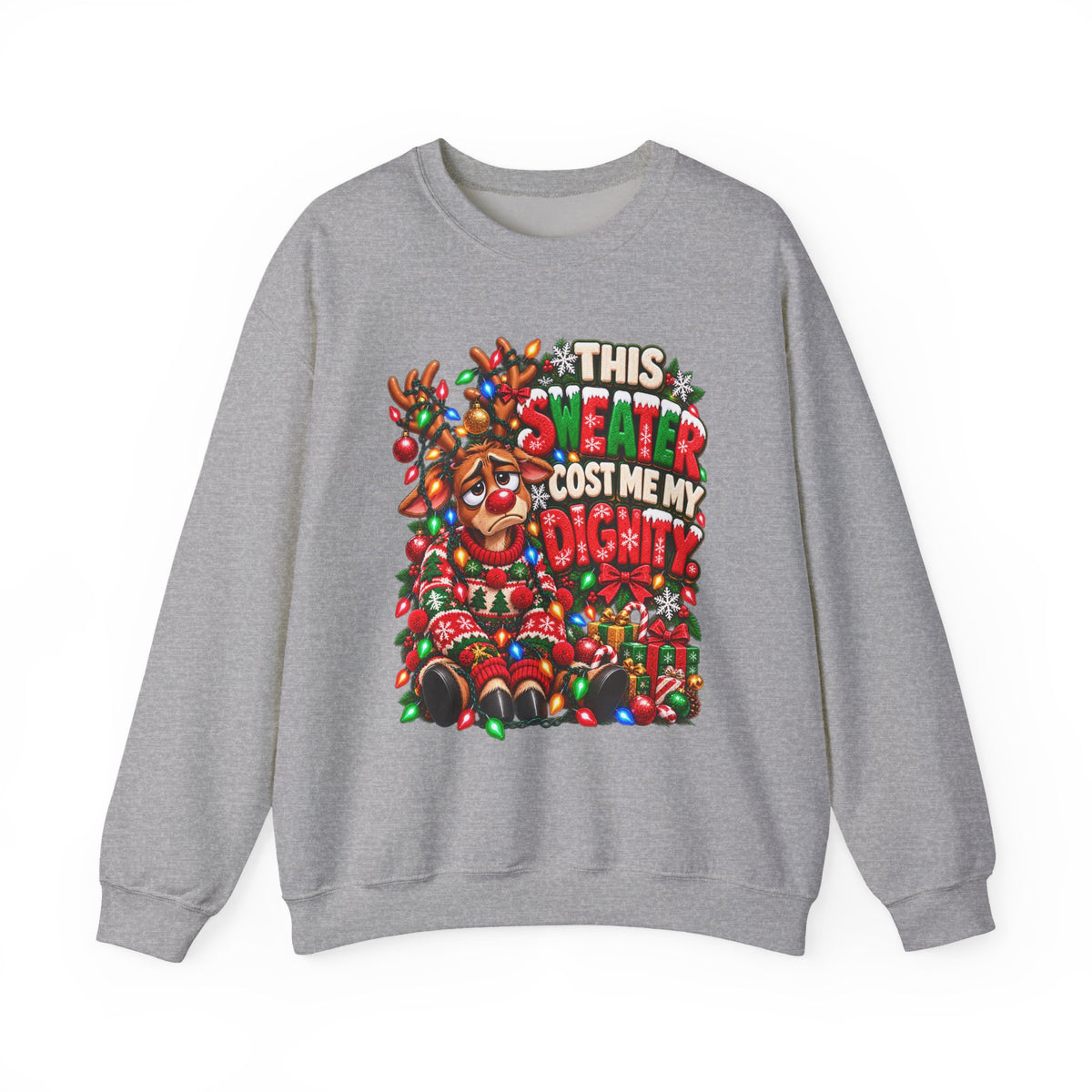 This Sweater Cost Me My Dignity Funny Ugly Christmas Reindeer Sweatshirt