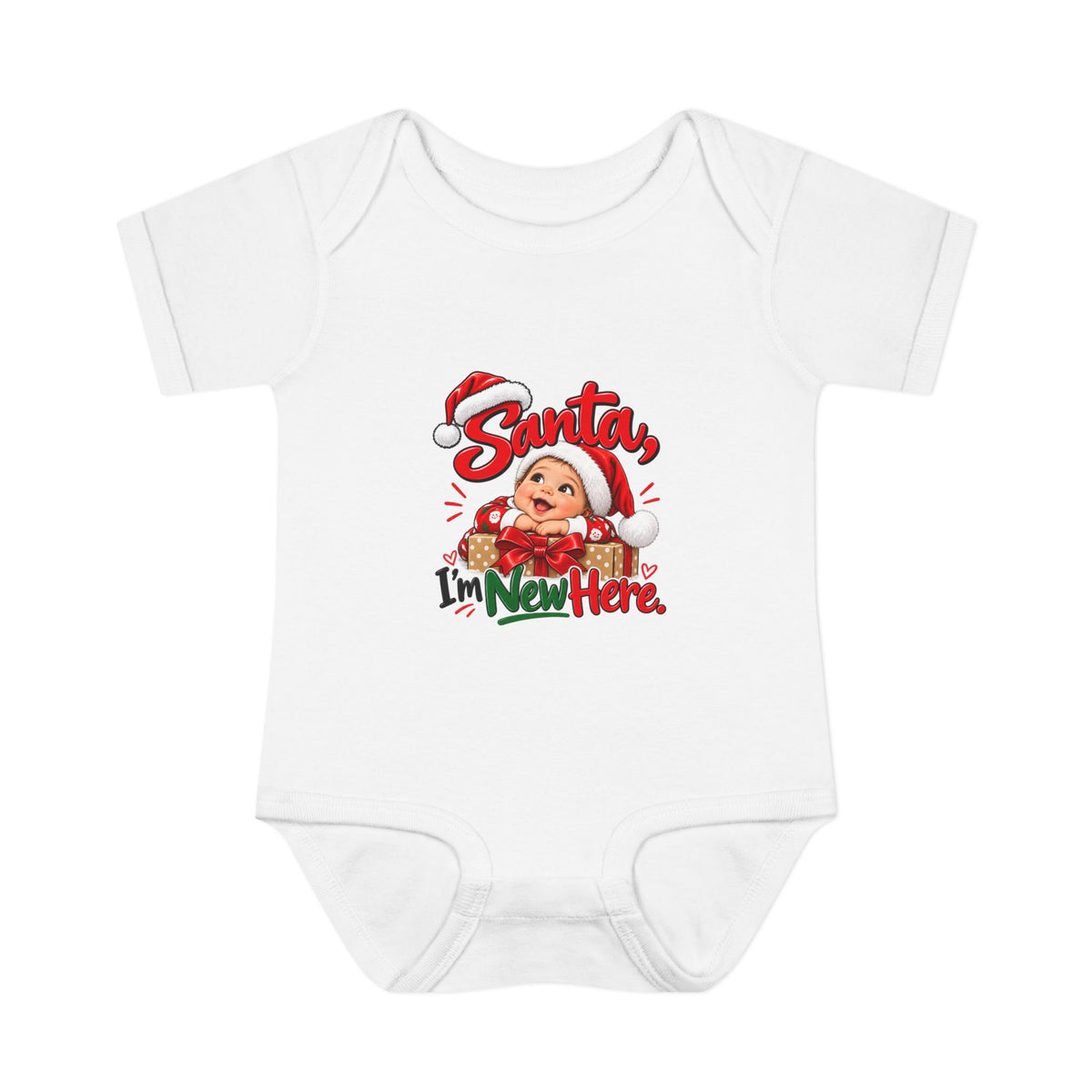 Santa, I'm New Here Baby Christmas Bodysuit