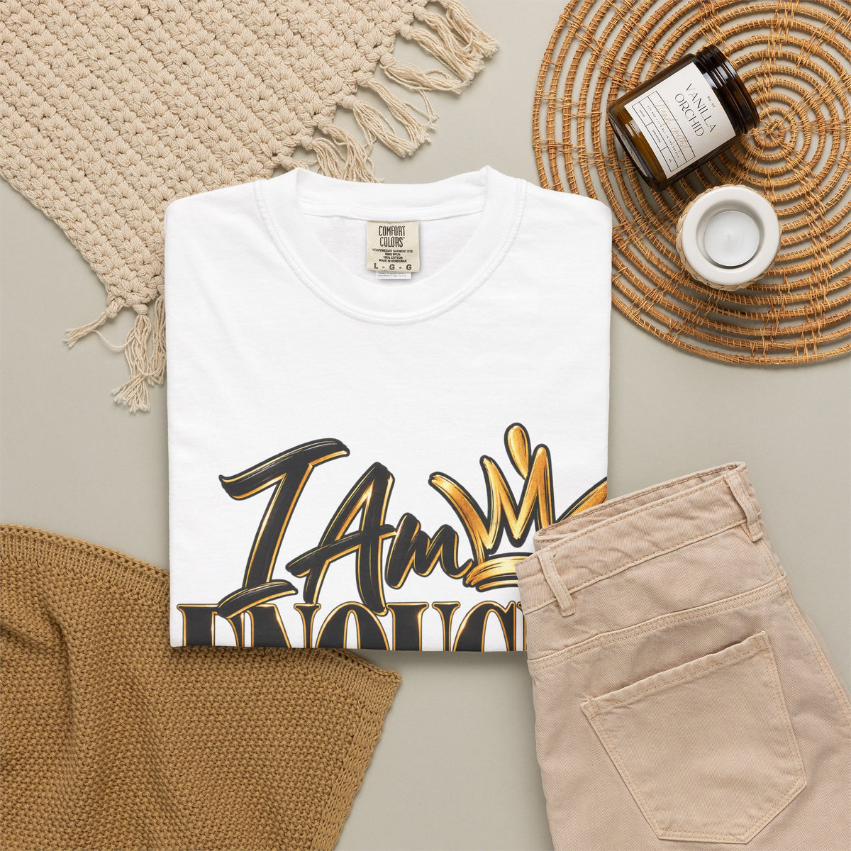 I AM Enough Period Shirt, Self Worth Affirmation Tee, Confidence and Self Love Graphic Tee