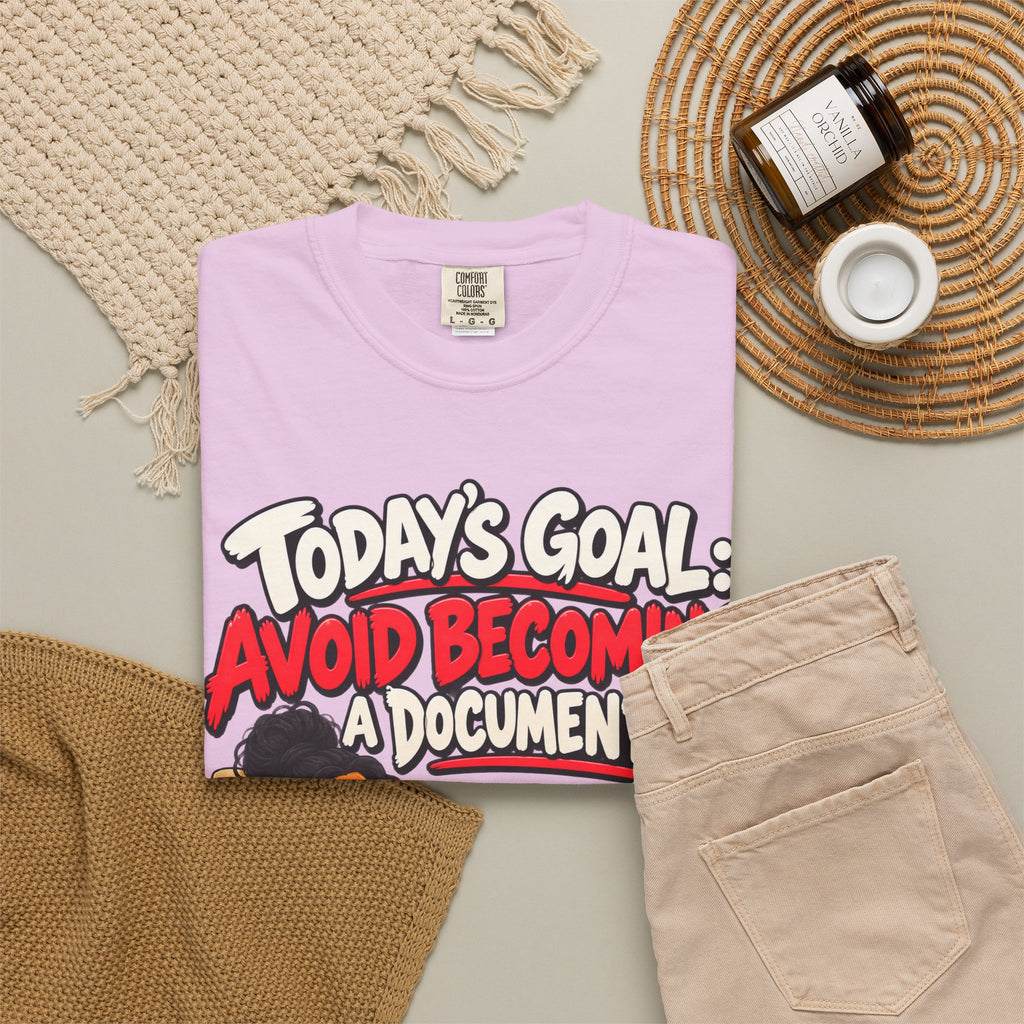 Today's Goal: Avoid Becoming A Documentary Funny Dark Humor Tee