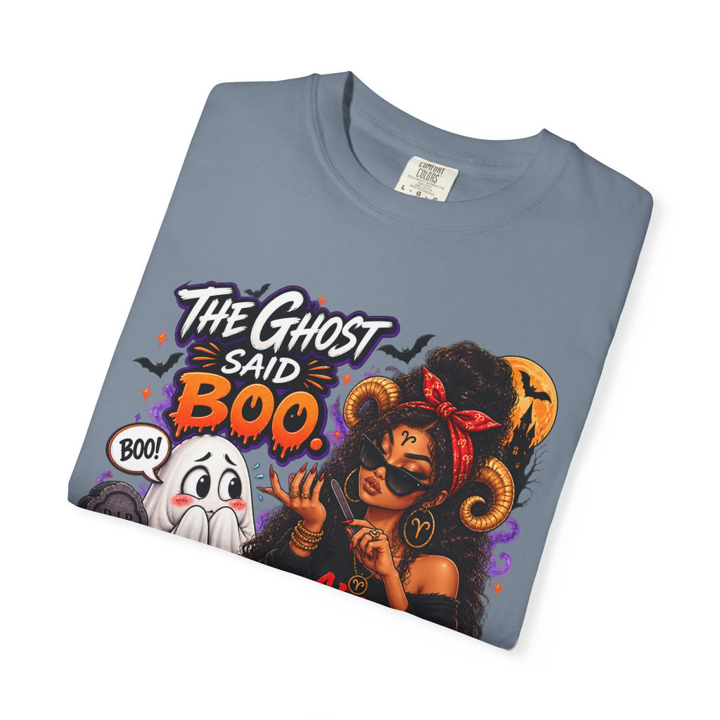 The Ghost Said Boo Aries Said And Shirt, Funny Aries Halloween Tee, Zodiac Astrology Gift