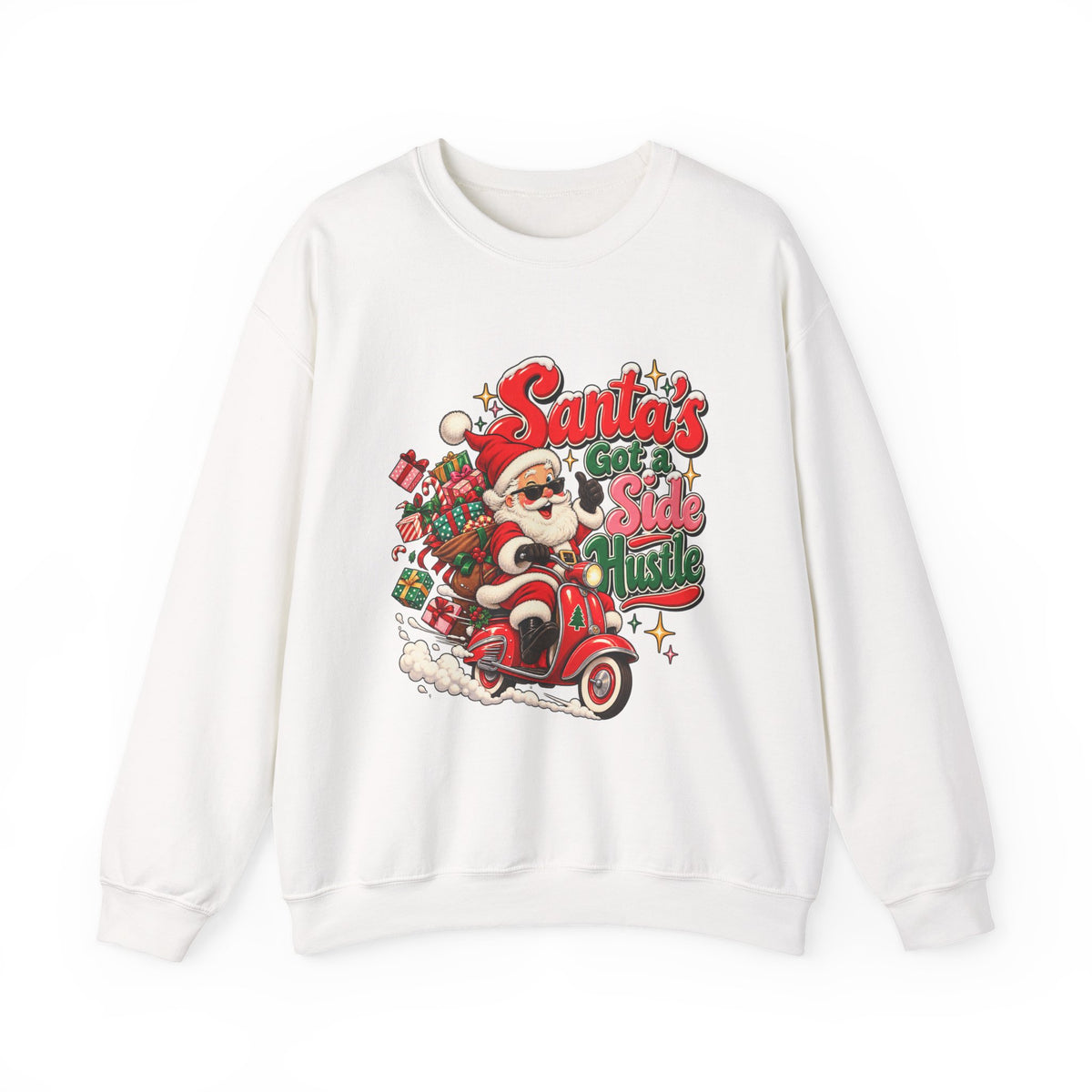 Santa's Got A Side Hustle Sweatshirt, Funny Retro Christmas Crewneck