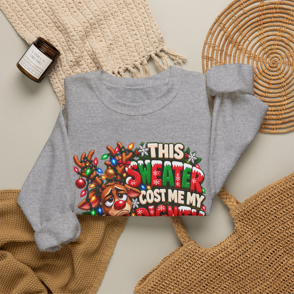 This Sweater Cost Me My Dignity Funny Ugly Christmas Reindeer Sweatshirt