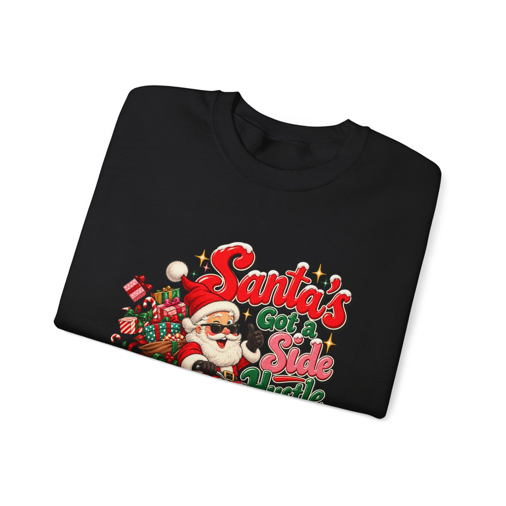 Santa's Got A Side Hustle Sweatshirt, Funny Retro Christmas Crewneck