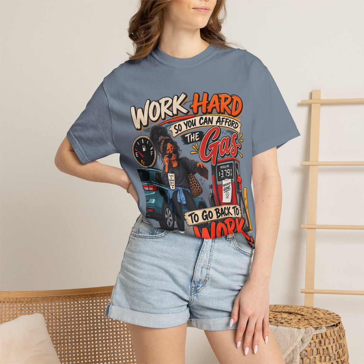 Work Hard So You Can Afford Gas Shirt, Funny Working Woman Tee, Sarcastic Coworker Gift