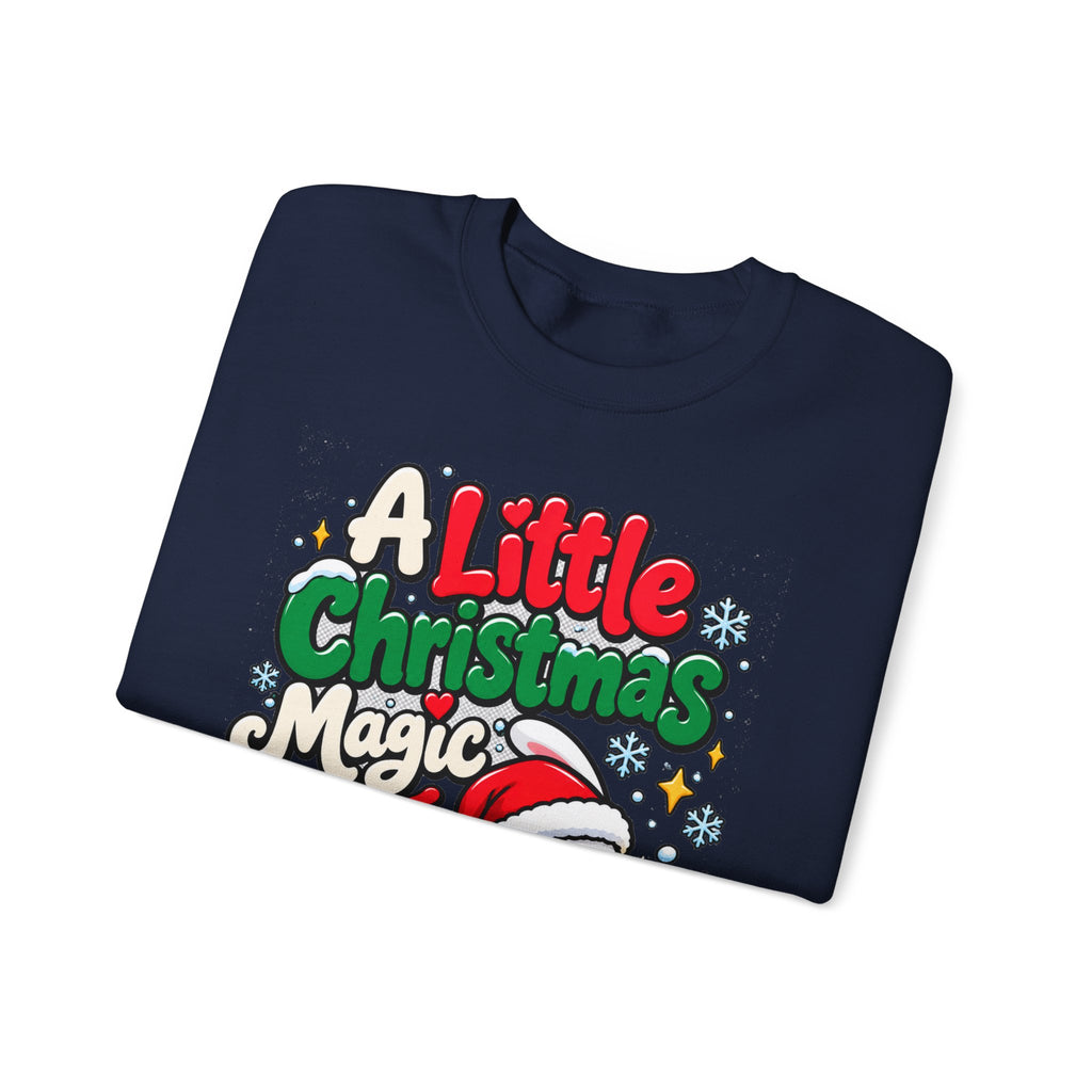 A Little Christmas Magic, Cute Christmas Crewneck Sweatshirt