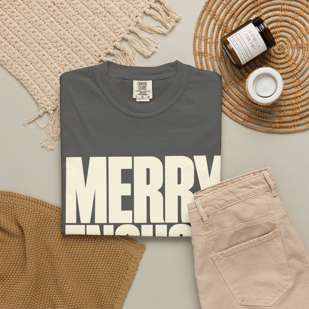 Merry Enough Dont Push it Shirt, Funny Sarcastic Christmas Tee