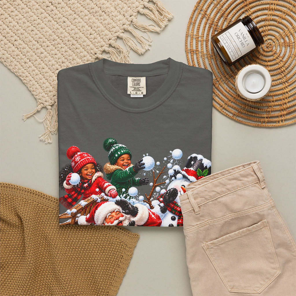 Santa Snowball Fight Christmas Shirt