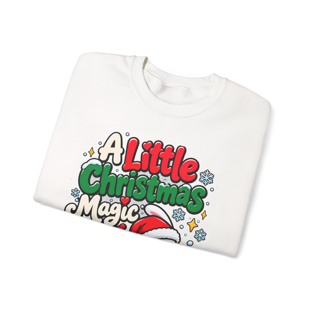A Little Christmas Magic, Cute Christmas Crewneck Sweatshirt