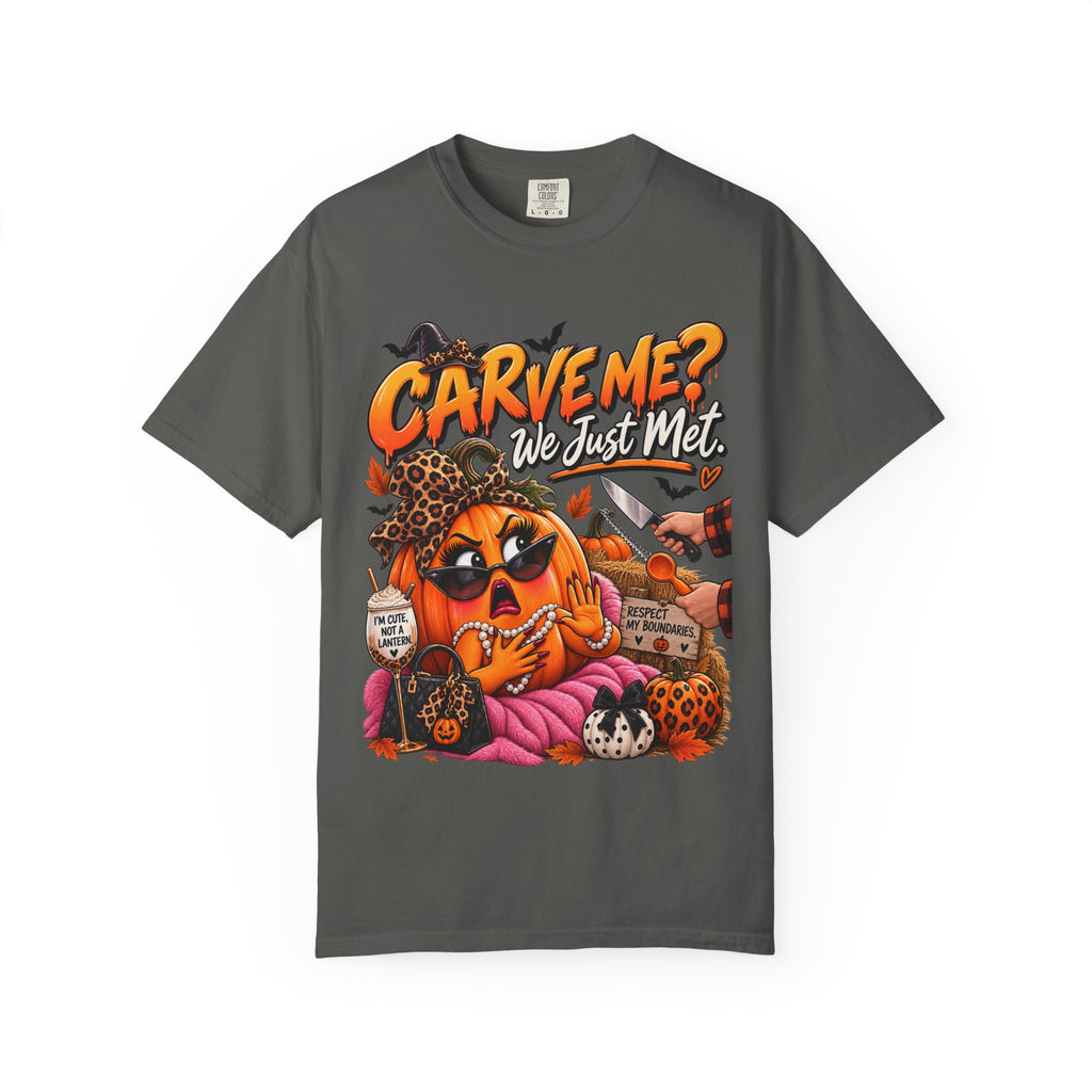 Carve Me? We Just Met Funny Halloween Pumpkin Shirt