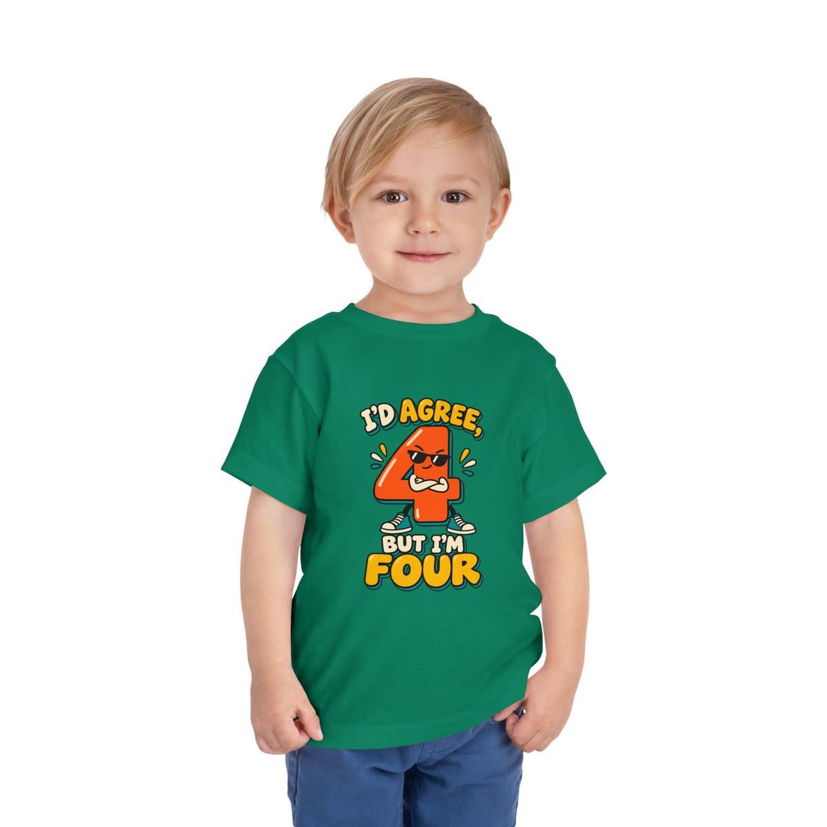 I'd Agree But I'm Four Shirt, Funny 4th Birthday Toddler Tee, Sassy Four Year Old Birthday Shirt
