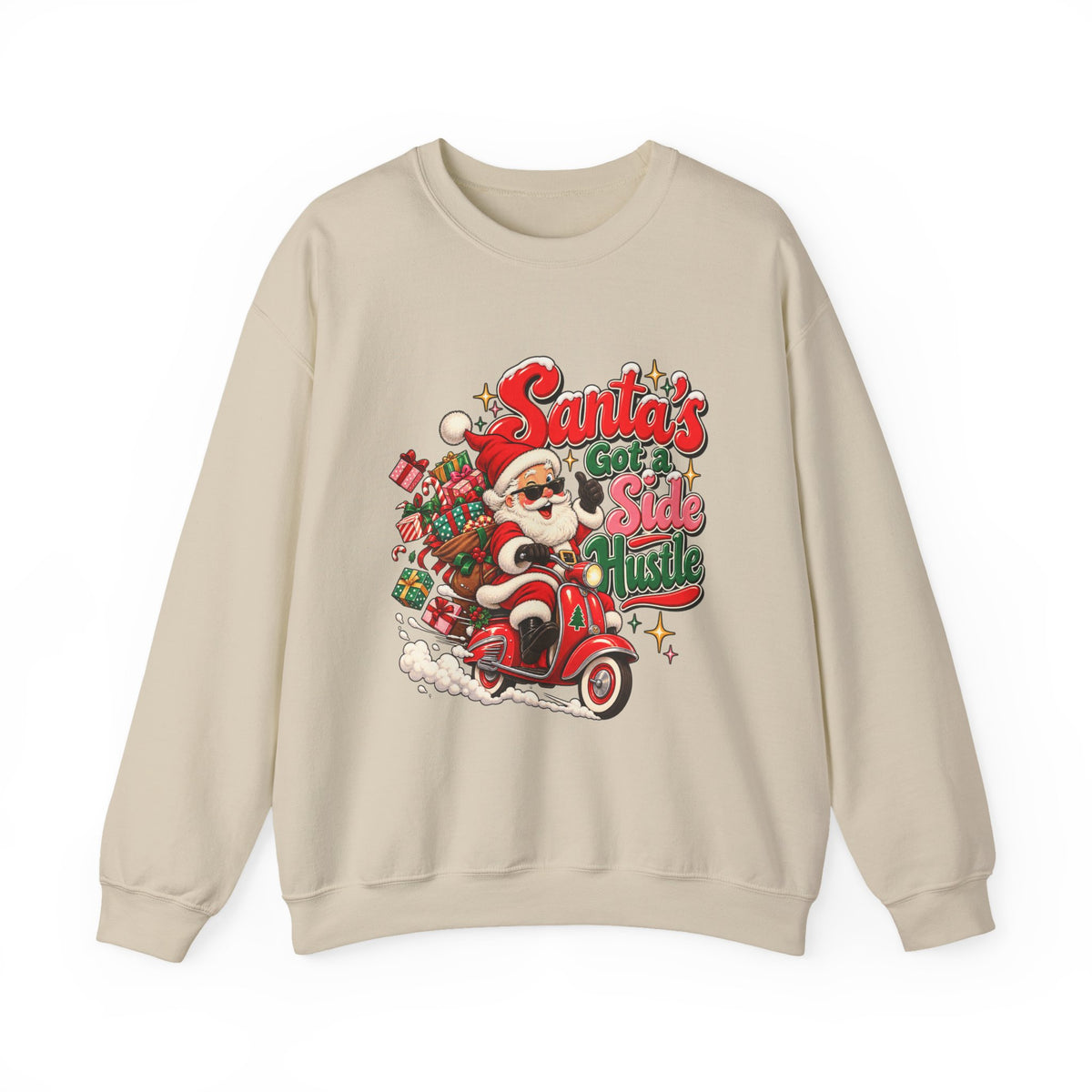 Santa's Got A Side Hustle Sweatshirt, Funny Retro Christmas Crewneck