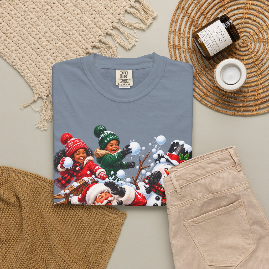 Santa Snowball Fight Christmas Shirt