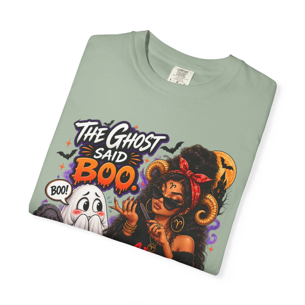 The Ghost Said Boo Aries Said And Shirt, Funny Aries Halloween Tee, Zodiac Astrology Gift