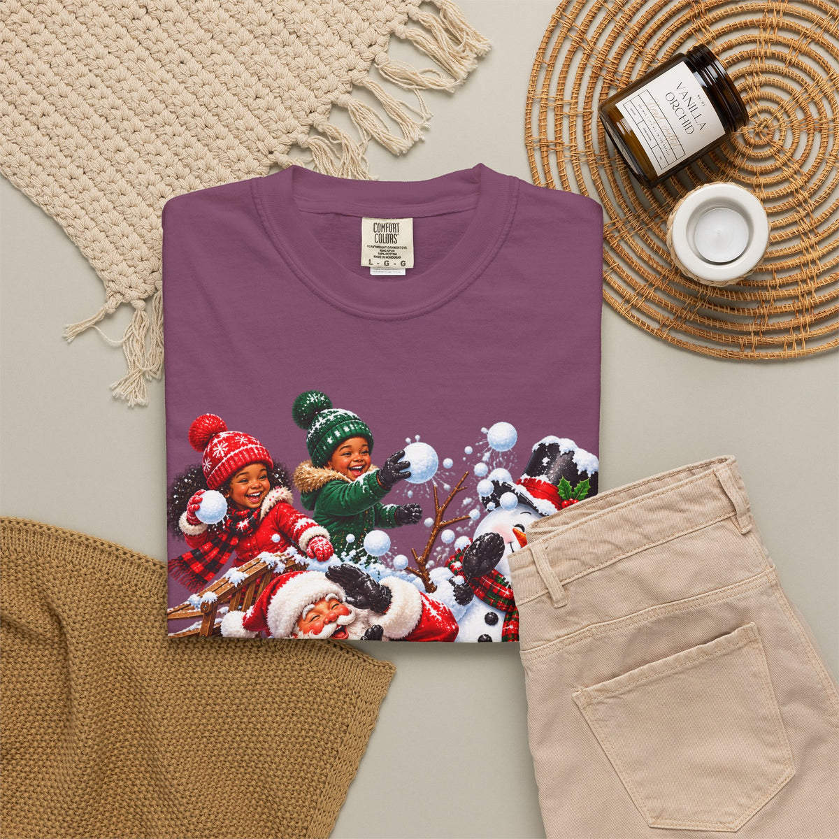 Santa Snowball Fight Christmas Shirt