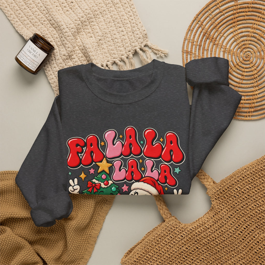 Fa la la- Retro Christmas Tree & Snowman Unisex Sweatshirt