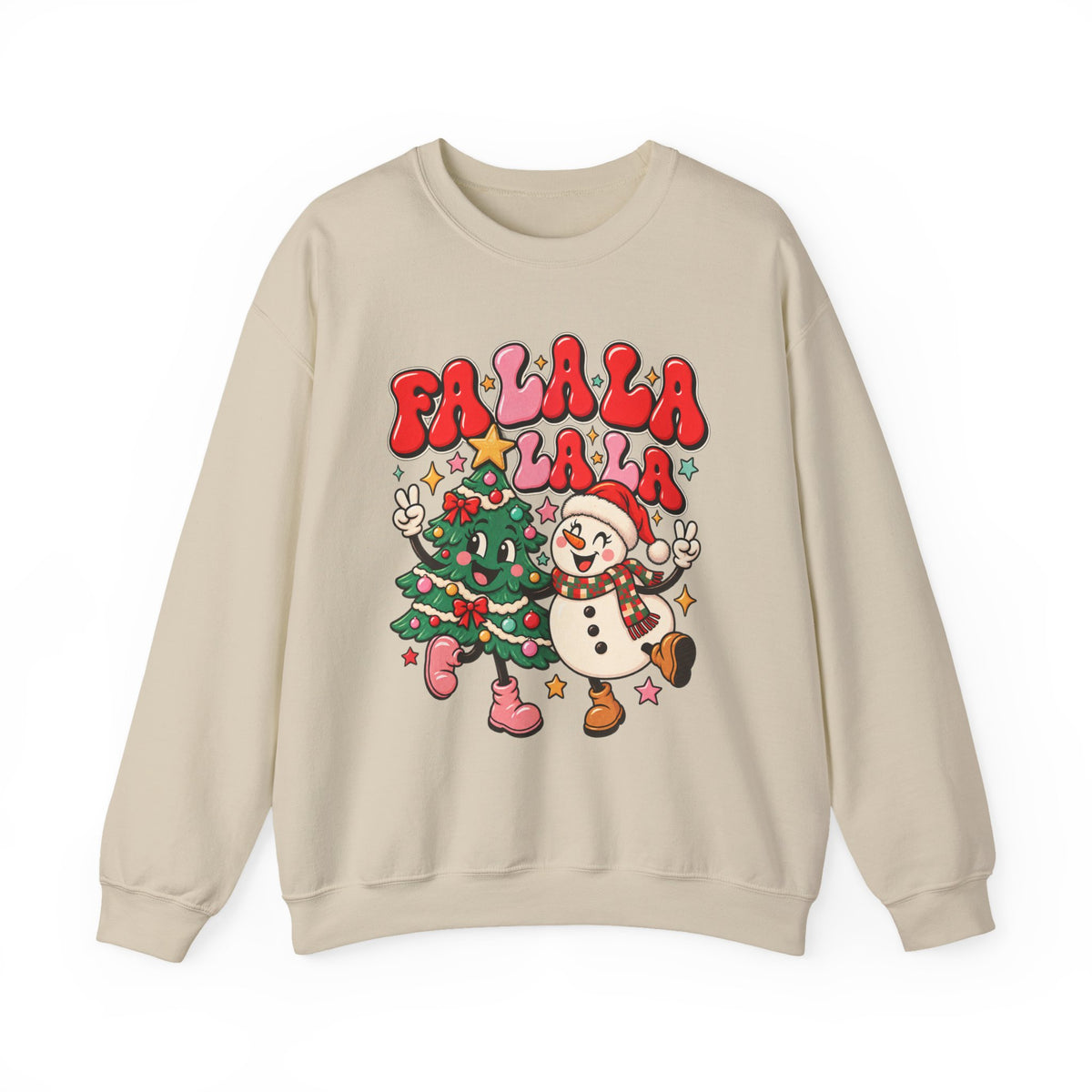 Fa la la- Retro Christmas Tree & Snowman Unisex Sweatshirt