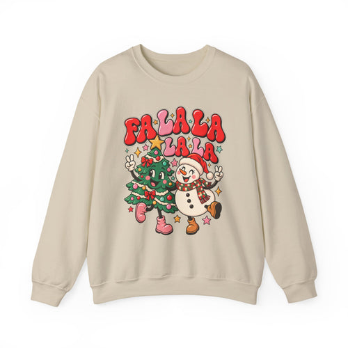 Fa la la- Retro Christmas Tree & Snowman Unisex Sweatshirt