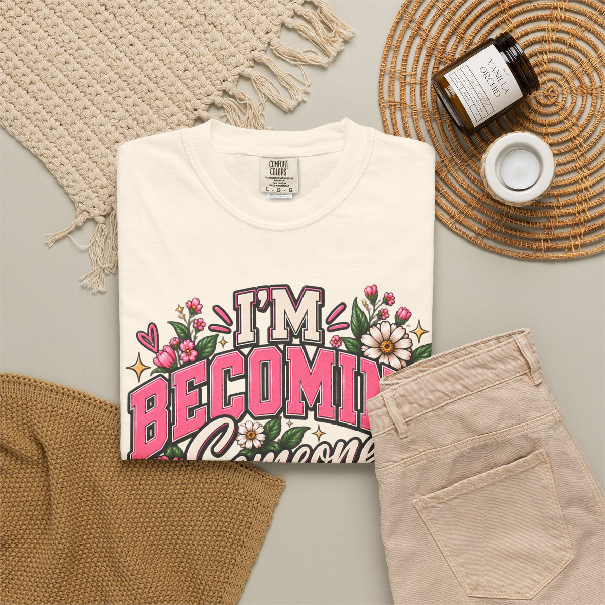 Im Becoming Someone I'm Proud of Floral Inspirational T-Shirt