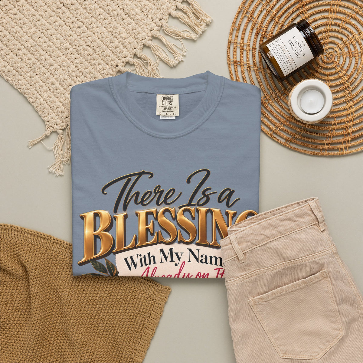 There Is A Blessing With My Name on It Shirt, Faith Affirmation Tee, Answered Prayer Christian Tee