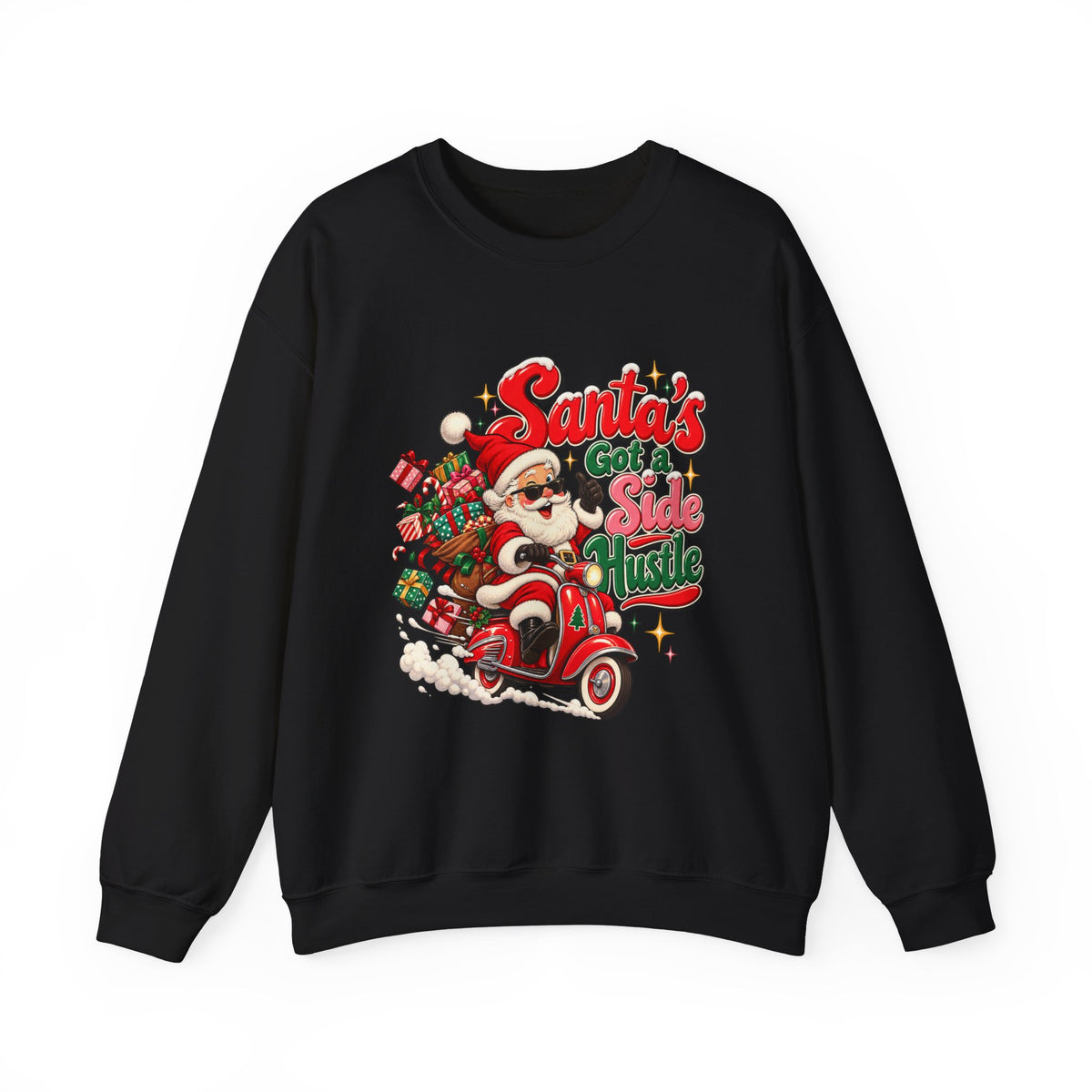 Santa's Got A Side Hustle Sweatshirt, Funny Retro Christmas Crewneck