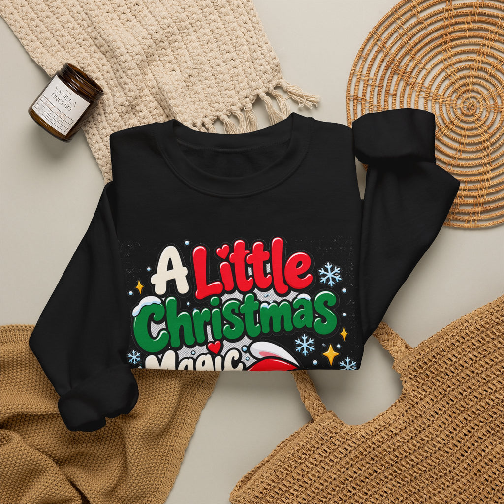 A Little Christmas Magic, Cute Christmas Crewneck Sweatshirt