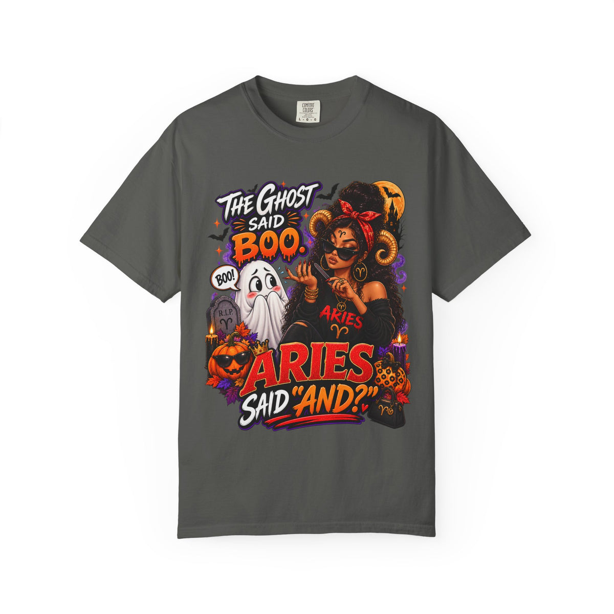 The Ghost Said Boo Aries Said And Shirt, Funny Aries Halloween Tee, Zodiac Astrology Gift