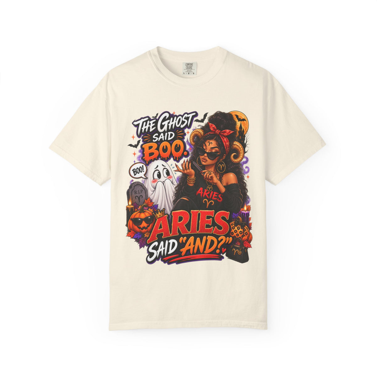 The Ghost Said Boo Aries Said And Shirt, Funny Aries Halloween Tee, Zodiac Astrology Gift