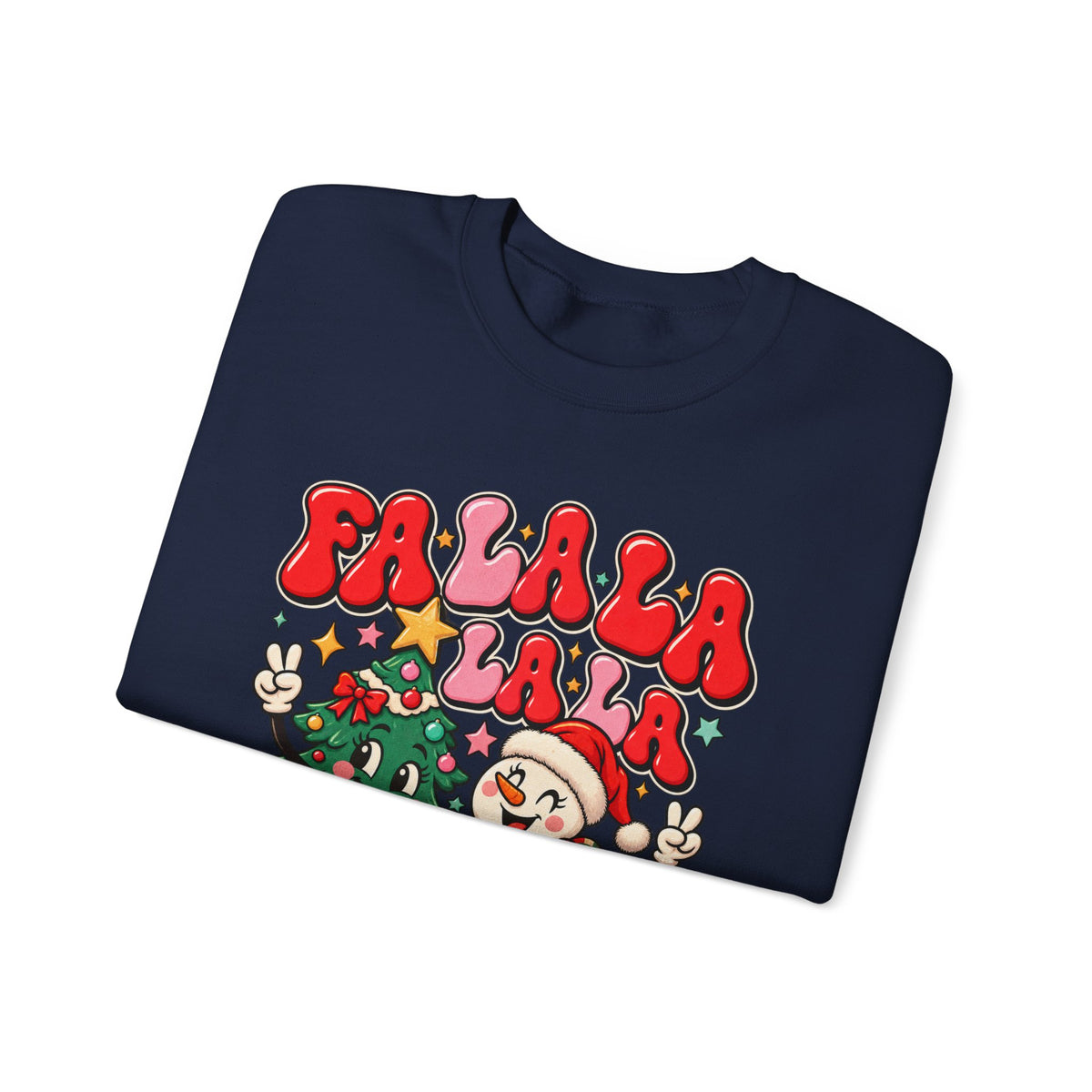 Fa la la- Retro Christmas Tree & Snowman Unisex Sweatshirt