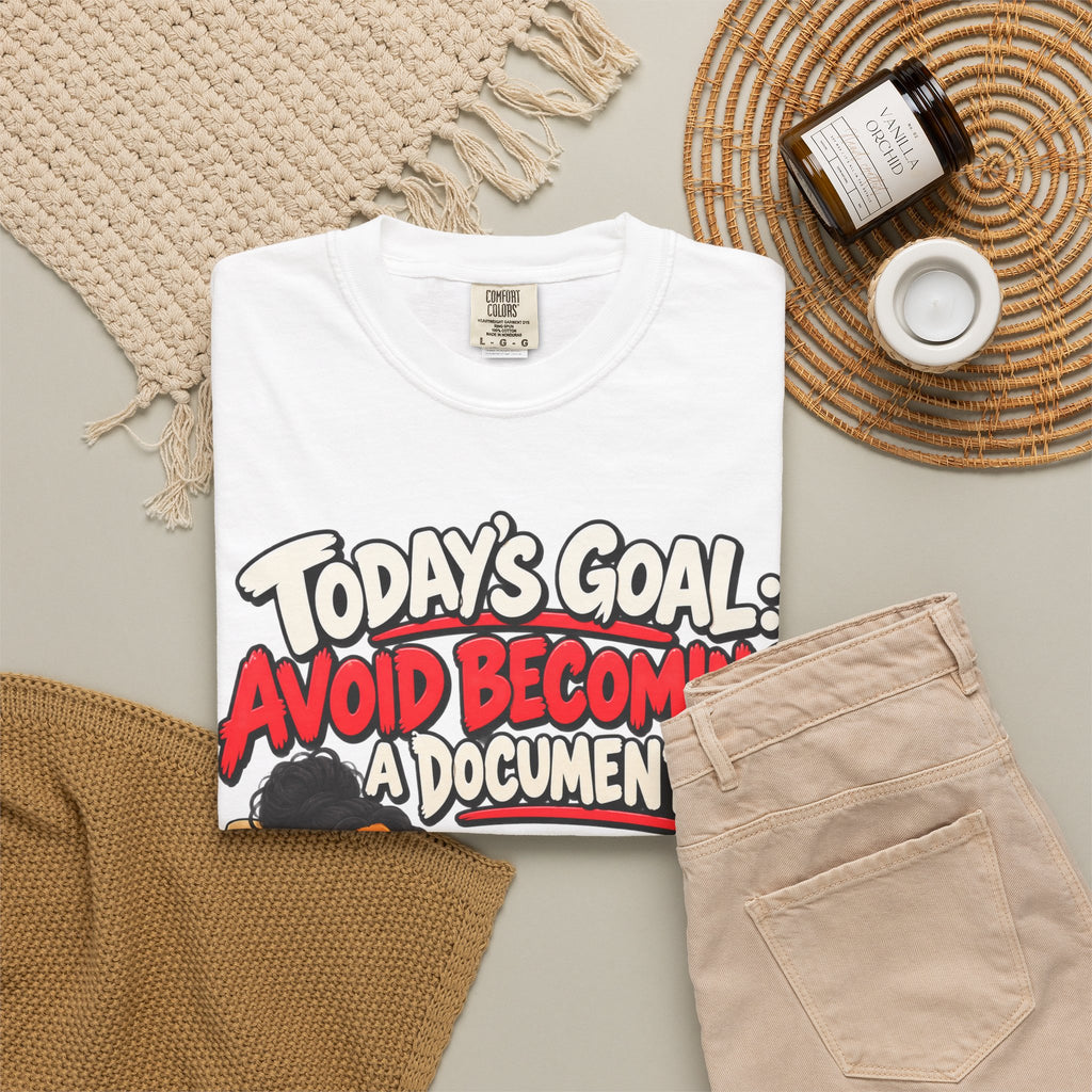 Today's Goal: Avoid Becoming A Documentary Funny Dark Humor Tee