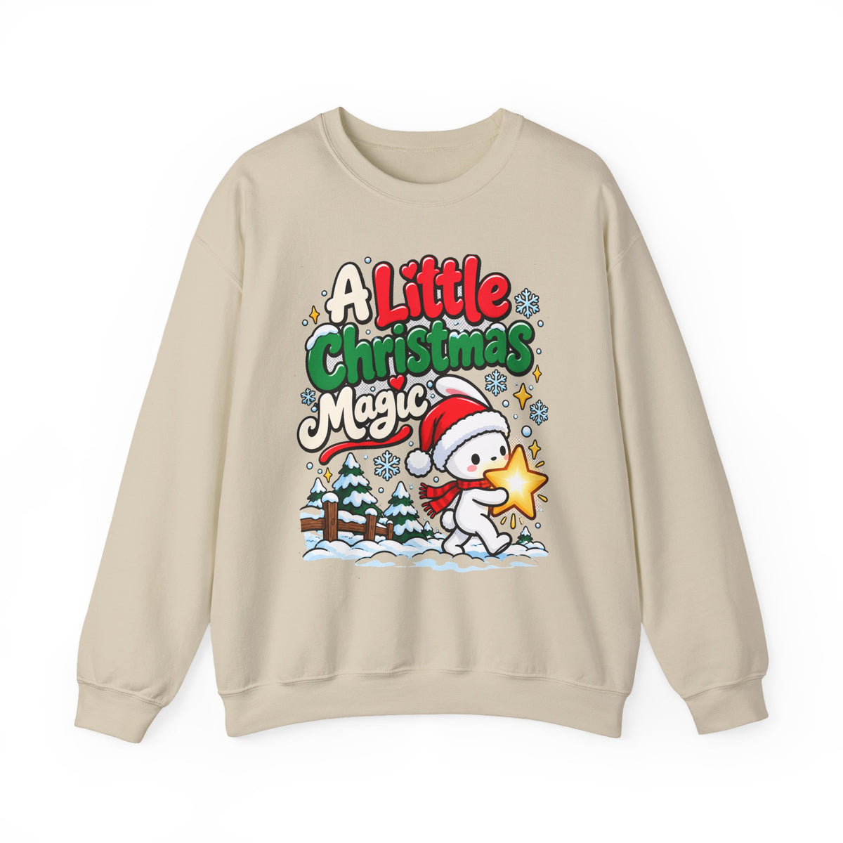 A Little Christmas Magic, Cute Christmas Crewneck Sweatshirt