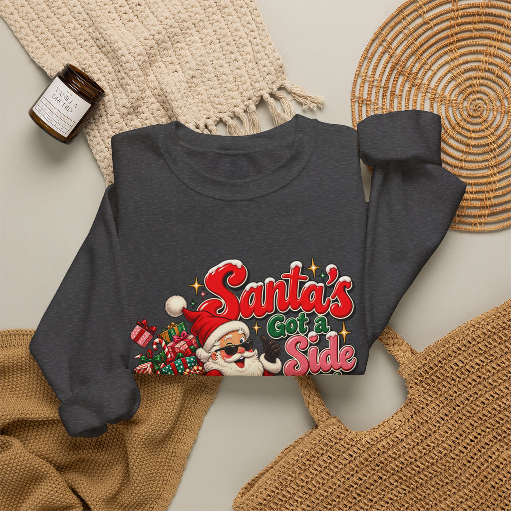 Santa's Got A Side Hustle Sweatshirt, Funny Retro Christmas Crewneck
