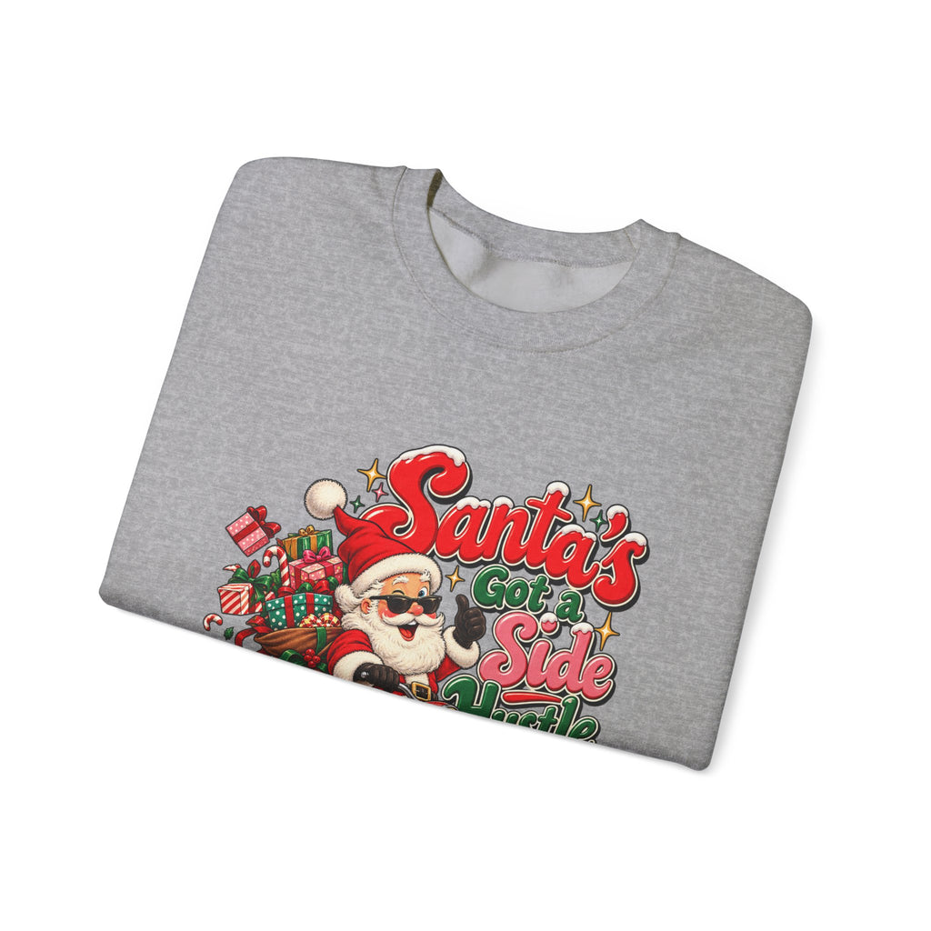 Santa's Got A Side Hustle Sweatshirt, Funny Retro Christmas Crewneck