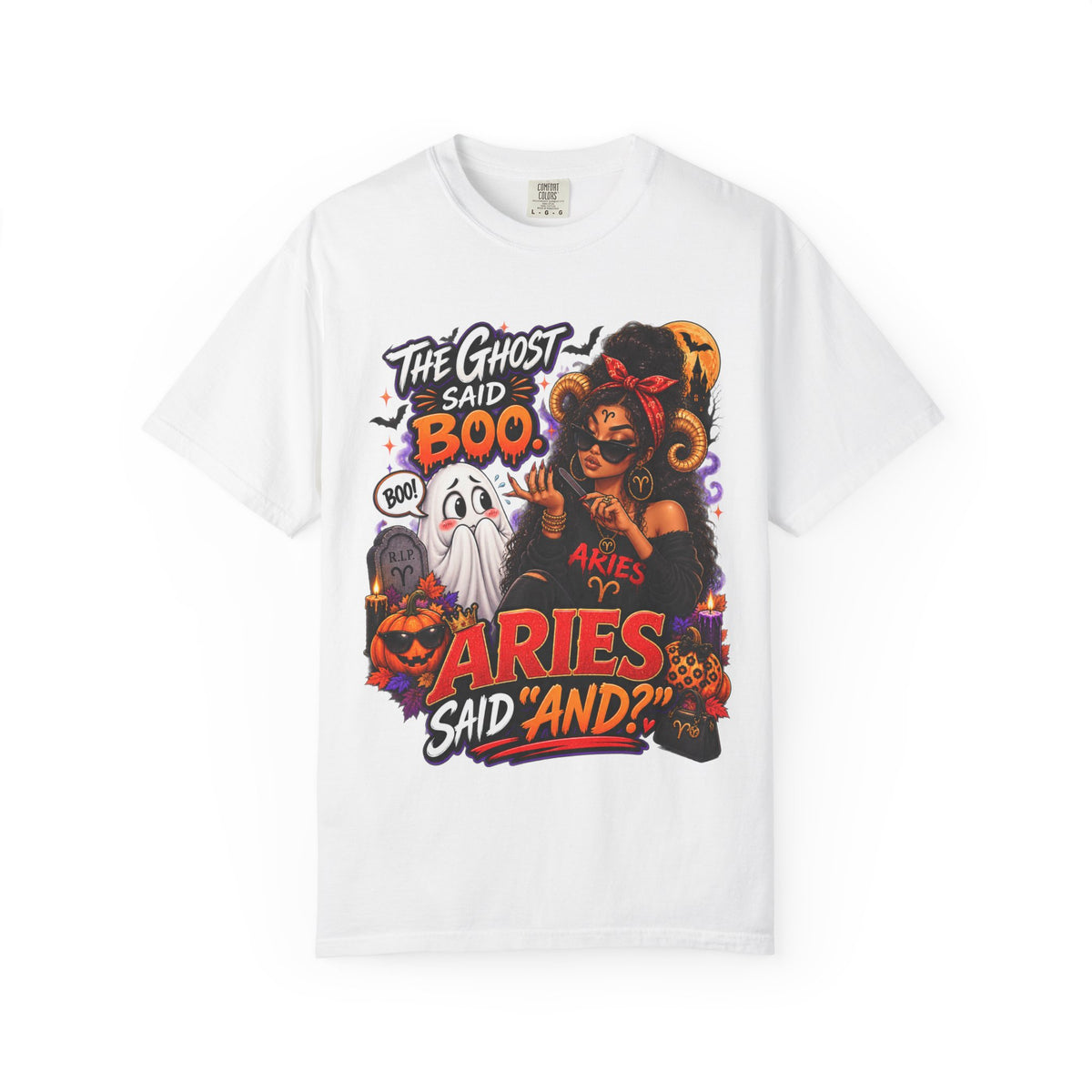 The Ghost Said Boo Aries Said And Shirt, Funny Aries Halloween Tee, Zodiac Astrology Gift