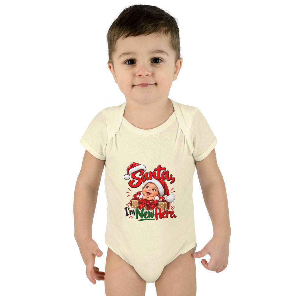 Santa, I'm New Here Baby Christmas Bodysuit