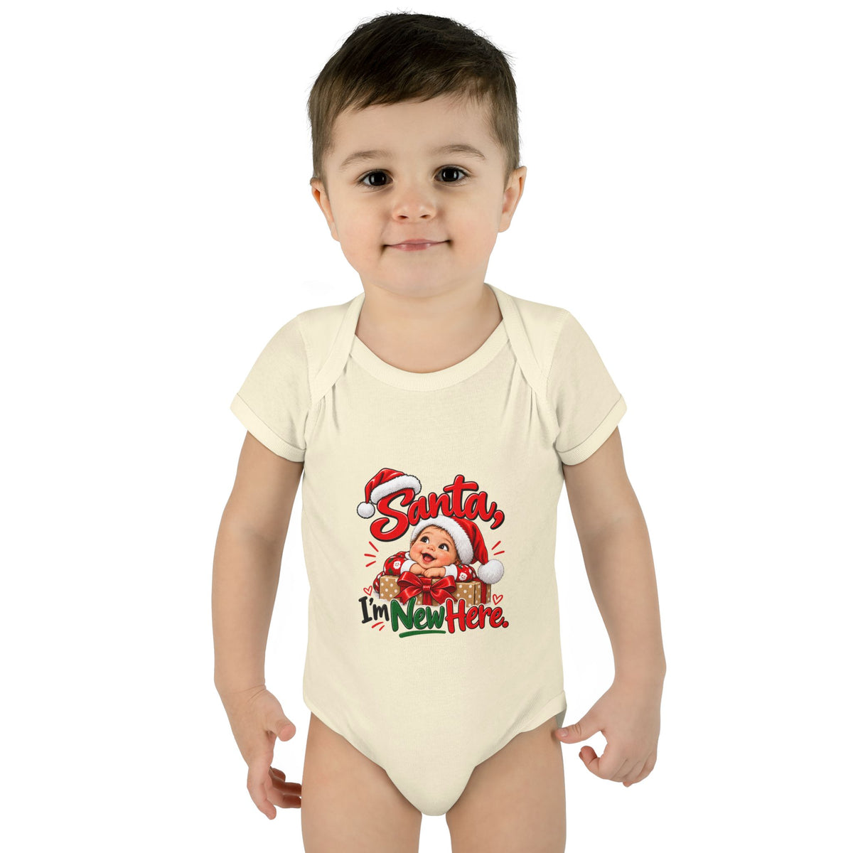 Santa, I'm New Here Baby Christmas Bodysuit