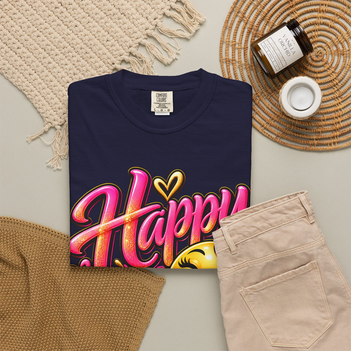 Happy On Purpose Positive Affirmation Graphic T-Shirt