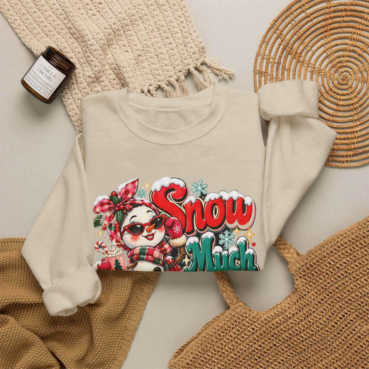 Snow Much Personality Christmas Sweatshirt, Funny Snowman Crewneck