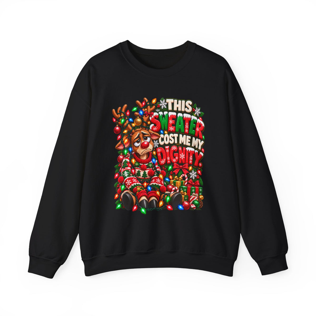 This Sweater Cost Me My Dignity Funny Ugly Christmas Reindeer Sweatshirt