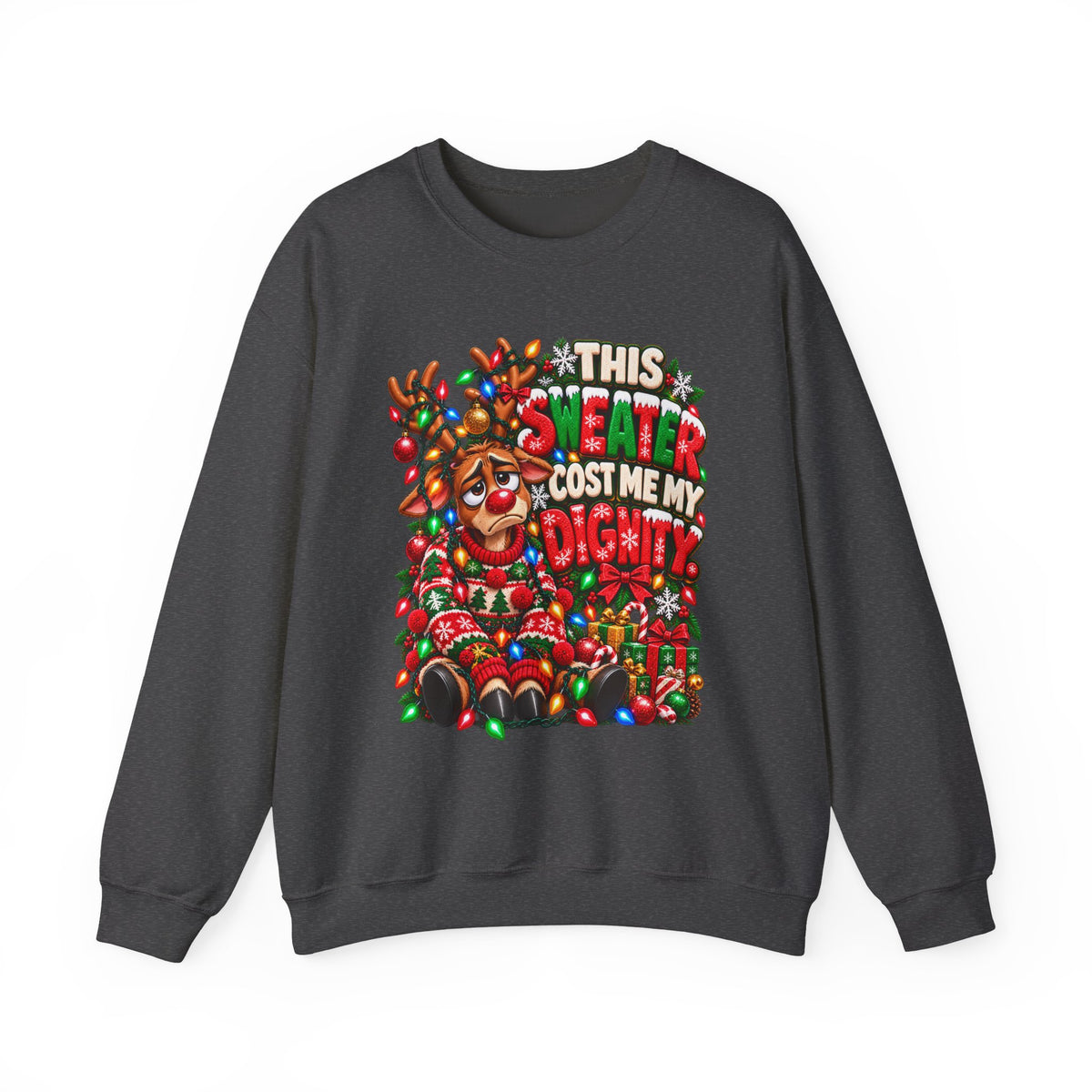 This Sweater Cost Me My Dignity Funny Ugly Christmas Reindeer Sweatshirt