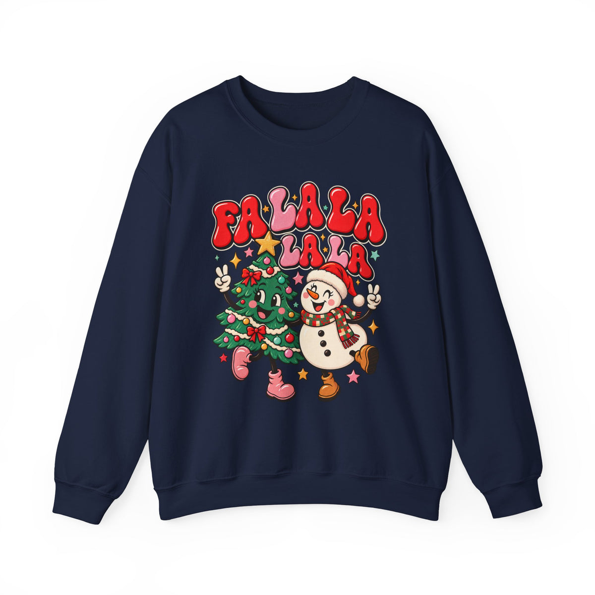 Fa la la- Retro Christmas Tree & Snowman Unisex Sweatshirt