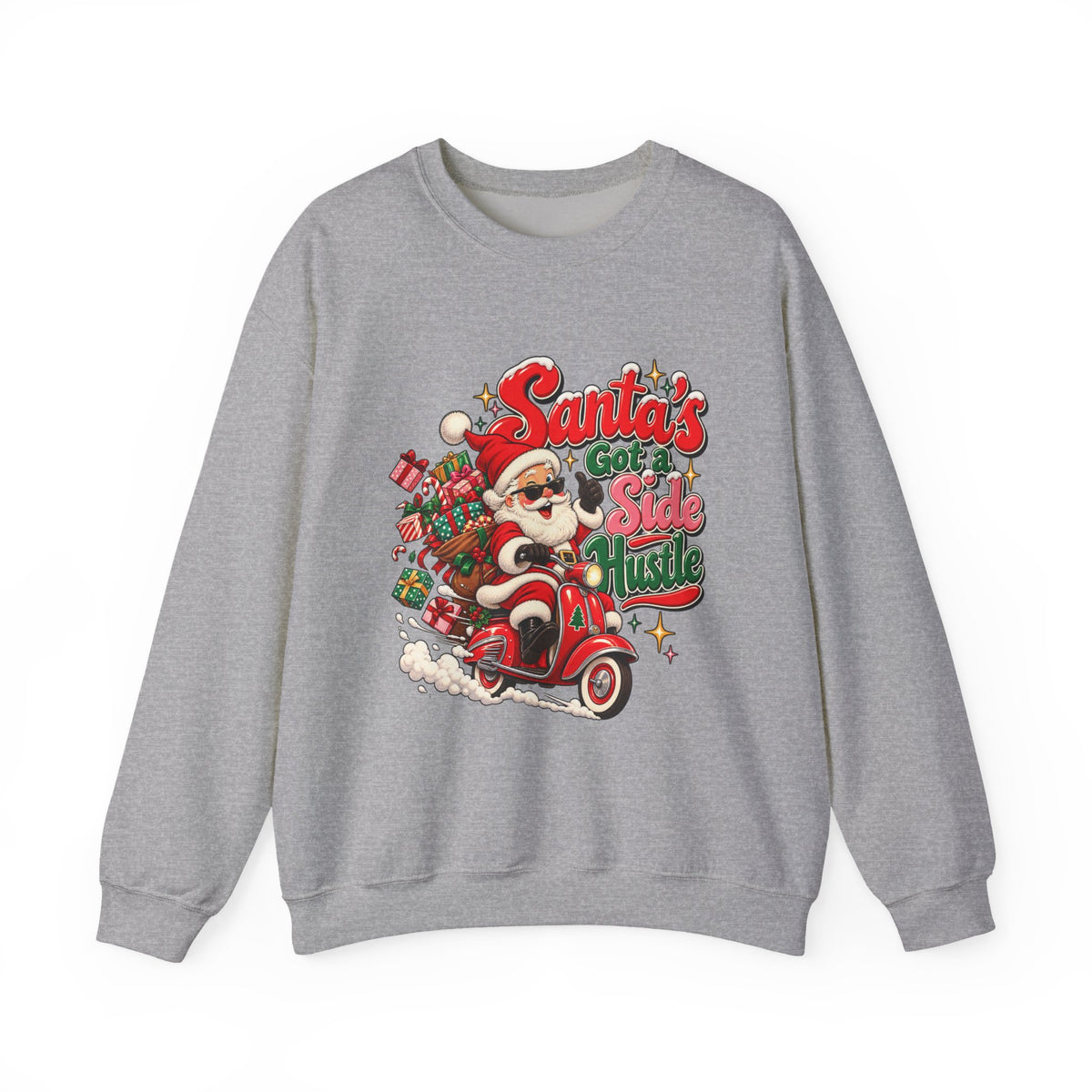 Santa's Got A Side Hustle Sweatshirt, Funny Retro Christmas Crewneck