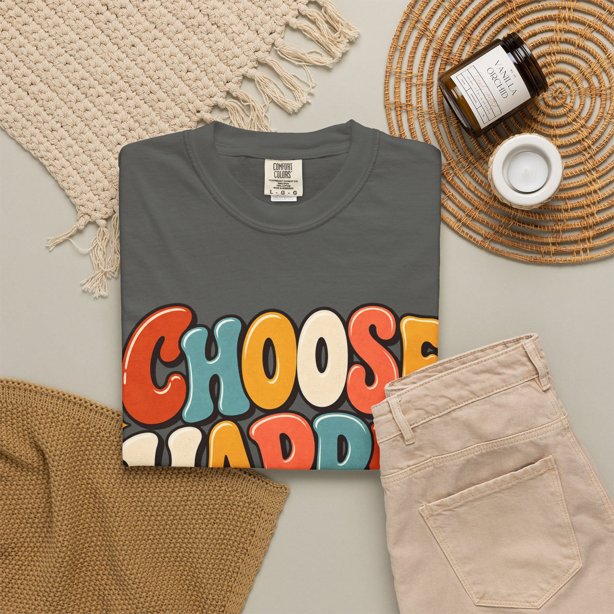 Choose Happy When You Can Shirt, Retro Positive Graphic Tee, Inspirational T-Shirt