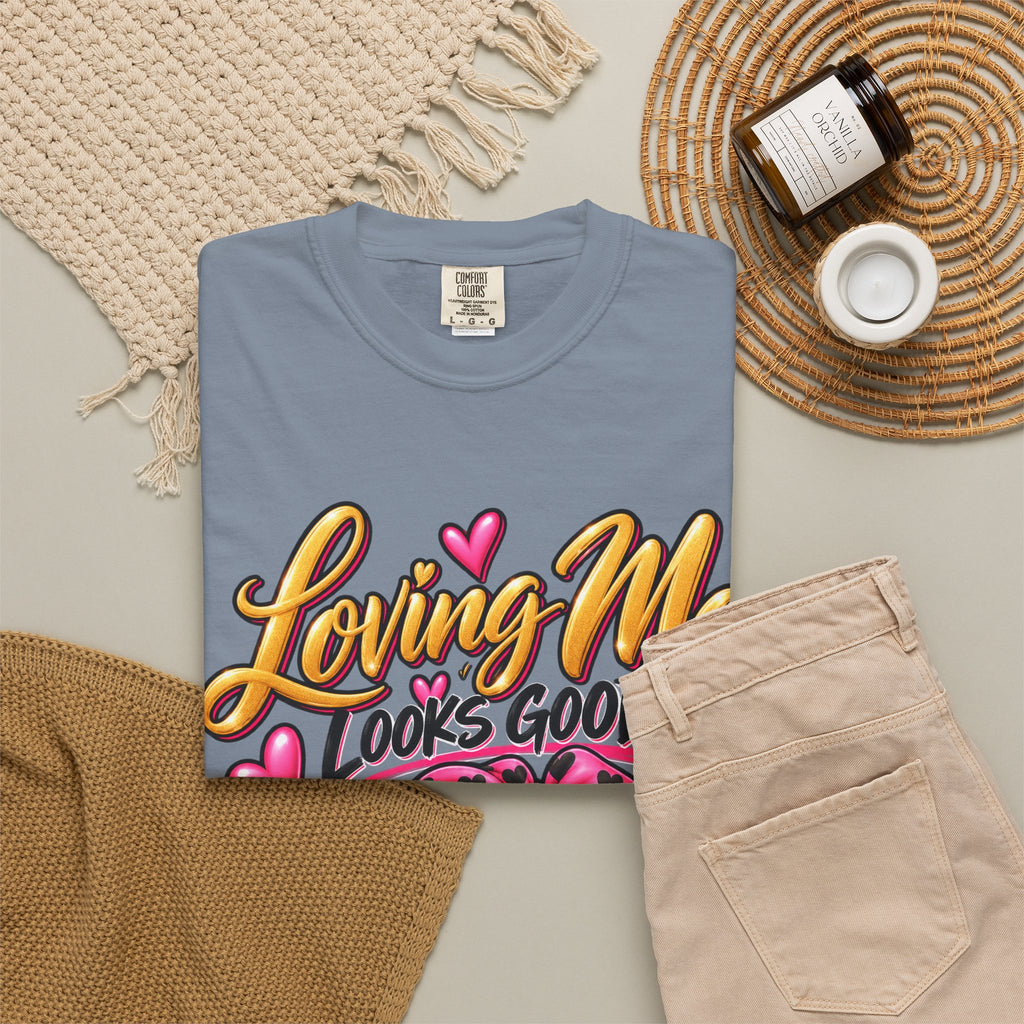 Loving Me Looks Good Shirt, Self Love Graphic Tee, Cute Positive Affirmation Tee, Confidence Shirt